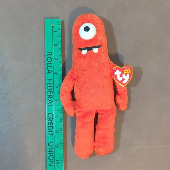 2011 Ty Beanie Babies Yo Gabba Gabba Muno Plush Red Cyclops  Hang And Tush Tags - Picture 9 of 10